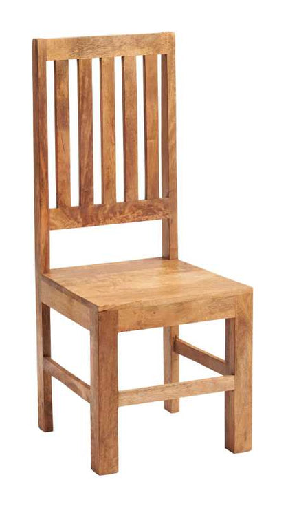 Set of 2 Manila Light Mango Wood Slat Back Chairs