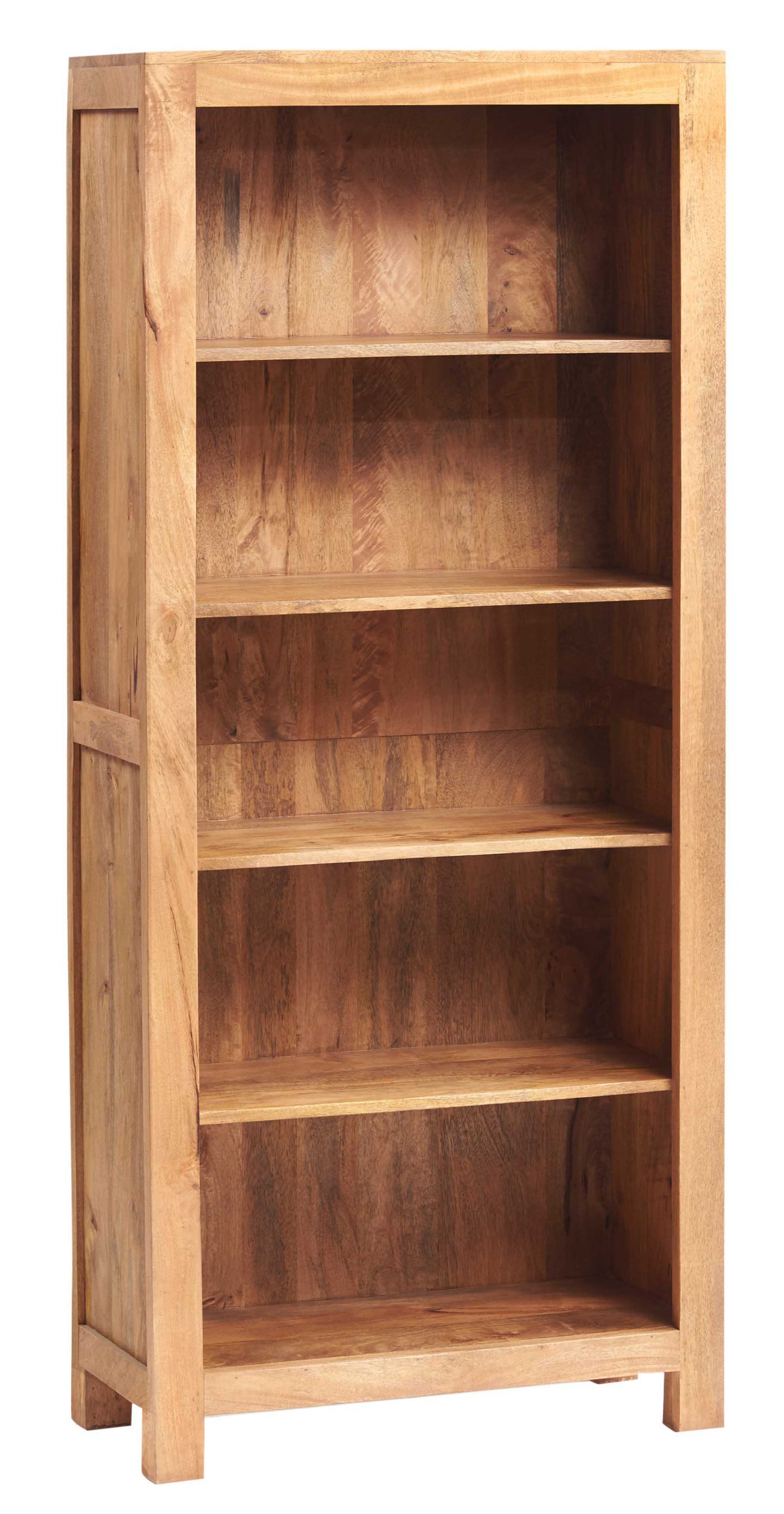 Manila Light Mango Wood Large 5 Shelf Open Bookcase