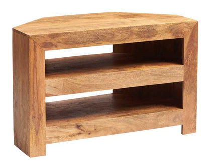 Manila Light Mango Wood Open Corner TV Unit