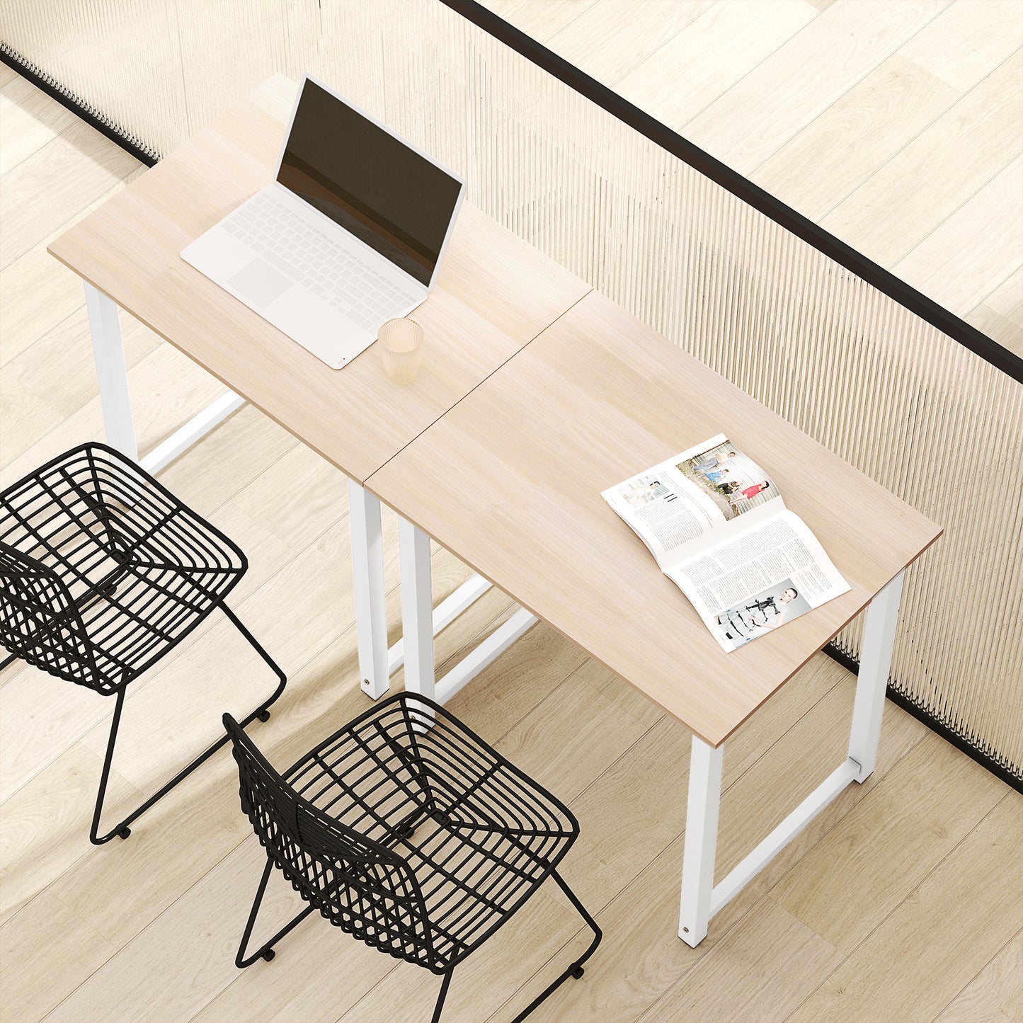 Diel 80cm White and White Wooden Home Office Desk