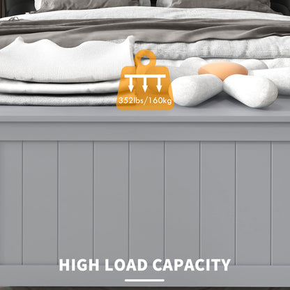 Halumo Grey Wooden Panelled Blanket Storage Chest