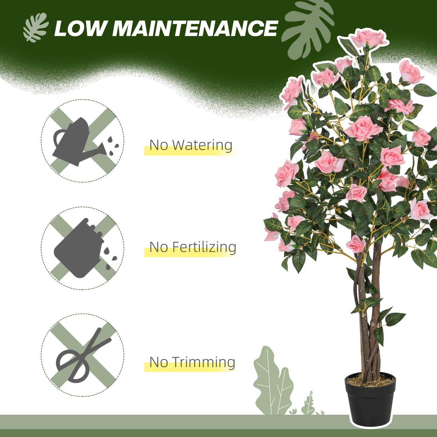Semo Repa Pair Of Artificial Rose Plants Supplied In Decorative Pots