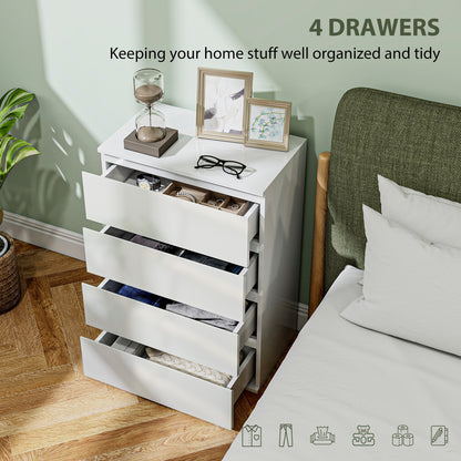 Diri High Gloss White 4 Drawer Chest Of Drawers With Modern Storage Design