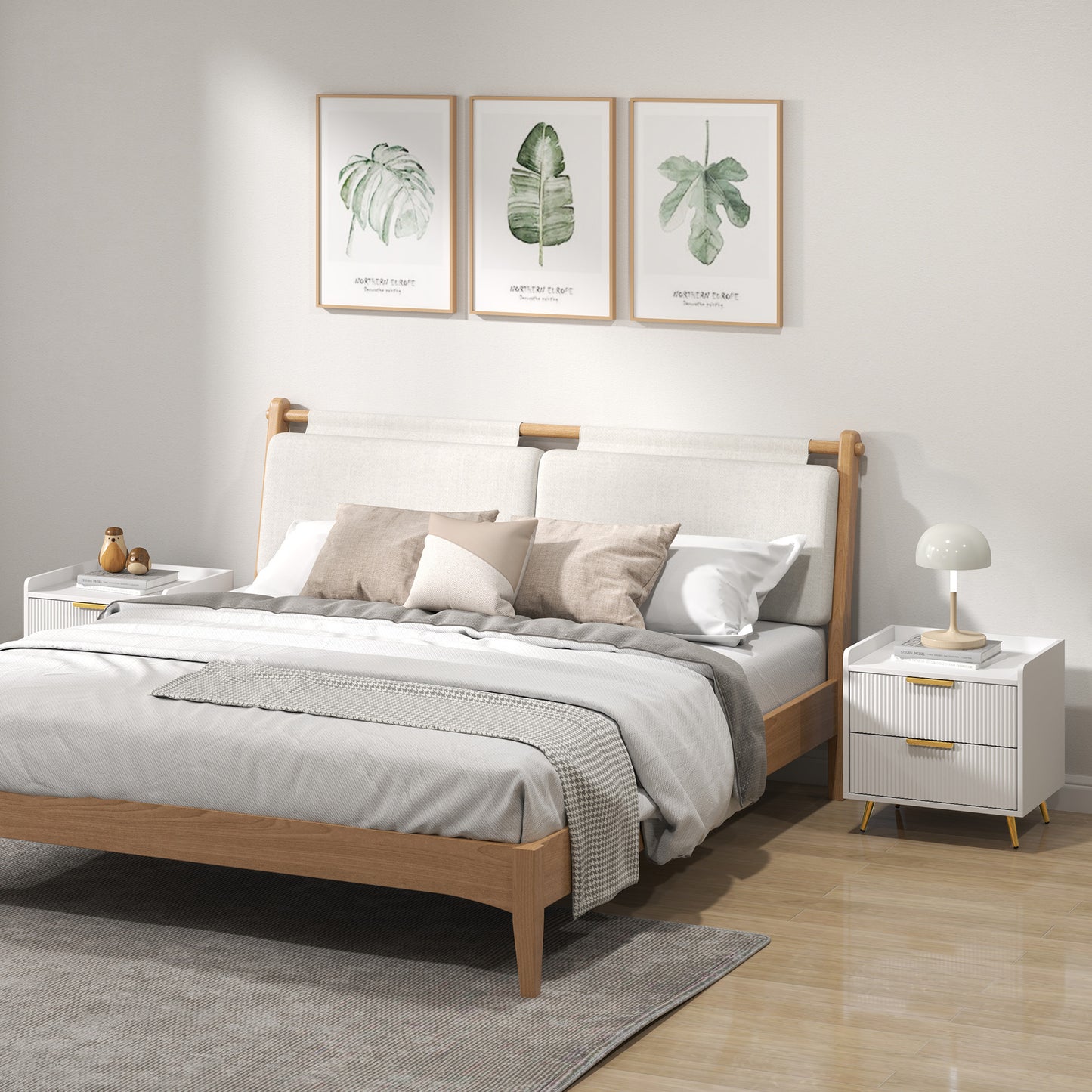 Conola Yone White Set Of 2 Elegant 2 Drawer Bedside Tables