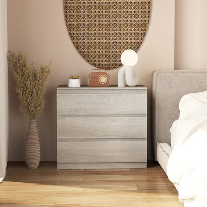 Serene Wooden Grey Wood Effect 3 Drawer Storage Chest