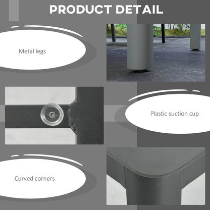 Cona 150cm Aluminium Grey Rectangular Outdoor Table With Glass Top