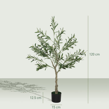 Vakese Pair Of Artificial Olive Style Trees With Silk Leaf Finish