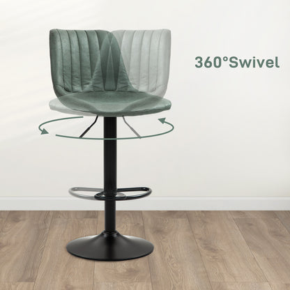 Reli Fabric Green Retro Tub Style Bar Stools Set Of 2 With Padded Seats