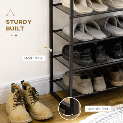Malo Metal Grey 8 Tier Shoe Rack With Mesh Shelves For 21 To 24 Pairs