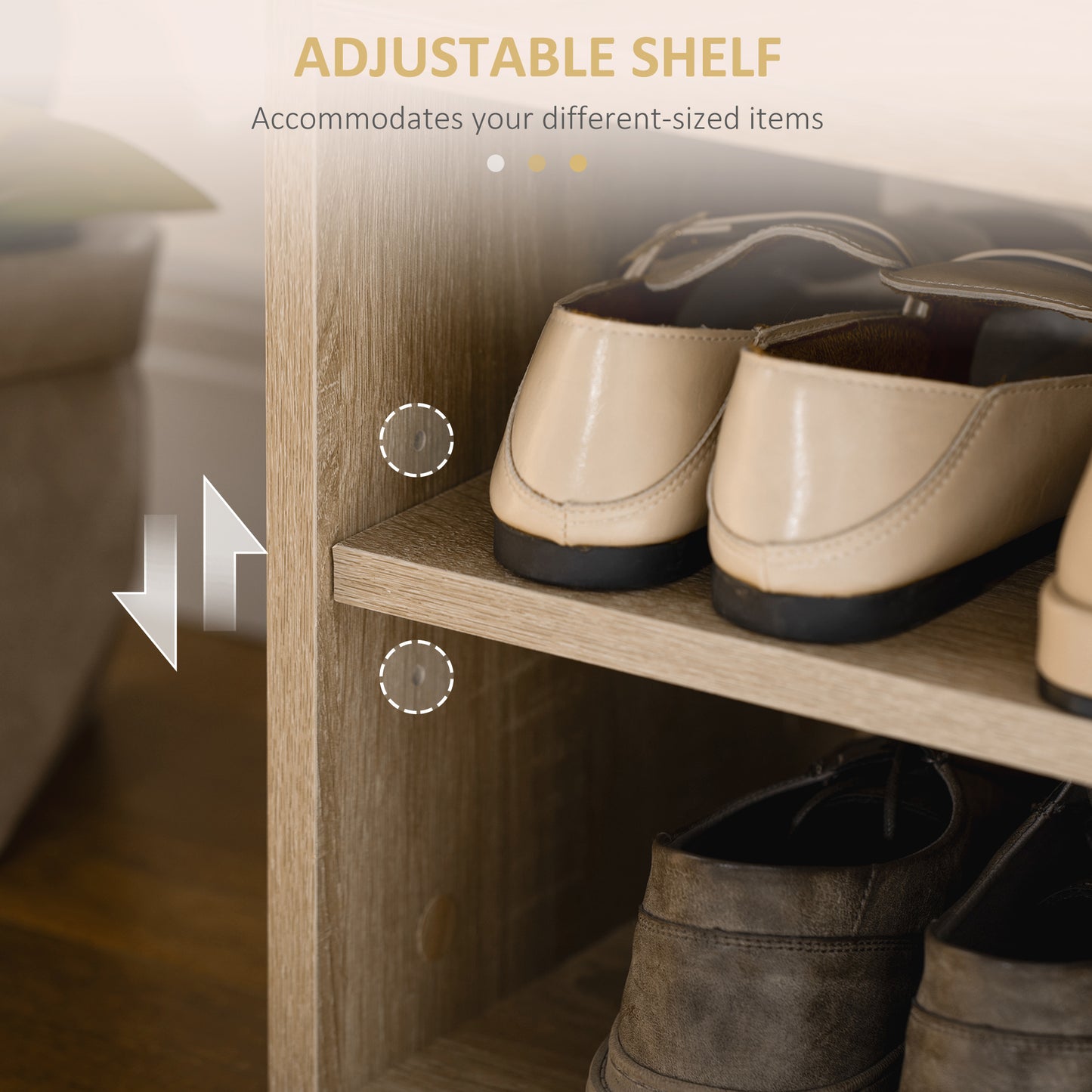 Sonala Wooden Oak Shoe Storage Bench With Hidden Compartment And Padded Seat