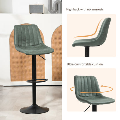 Reli Fabric Green Retro Tub Style Bar Stools Set Of 2 With Padded Seats