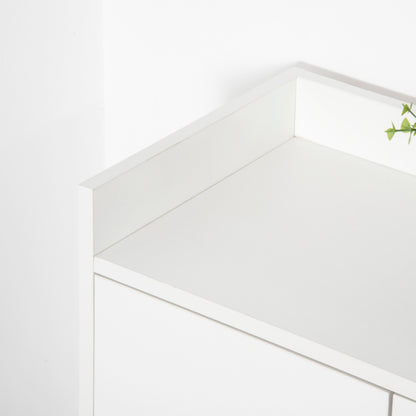 Keno Wooden White Modern Shoe Cupboard With Doors And Internal Shelving