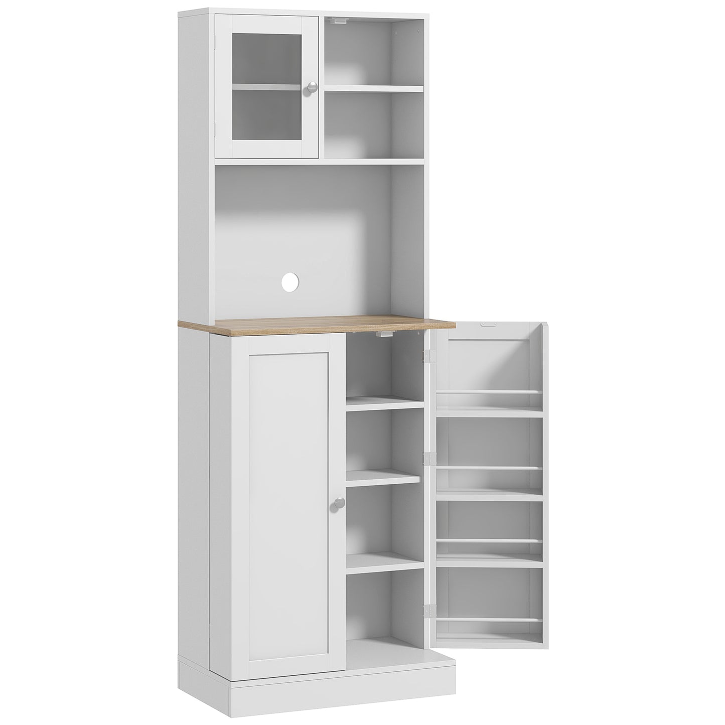 Tabetti Wooden White 2 Part Kitchen Storage Cabinet