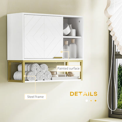 Lifi Over Toilet Wall Mounted Storage Cabinet With Door And Adjustable Shelves White