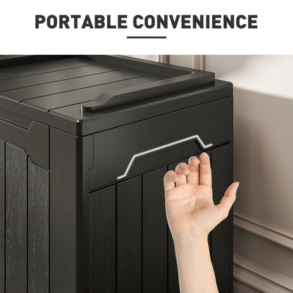 Baseso Plastic Charcoal Grey Outdoor Storage Chest With Lift Lid 107 Litre Capacity