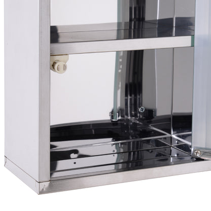 Mimo Vimi Wall Mounted Stainless Steel Medicine Cabinet With Lockable Glass Door