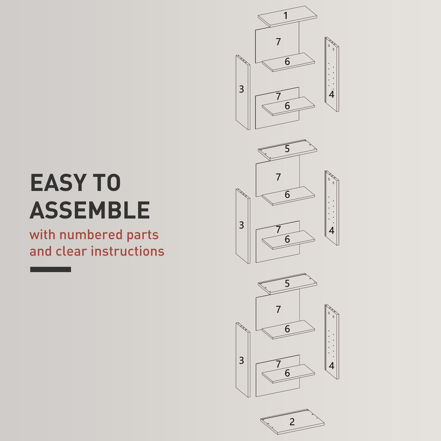 Hato Vimi Wood Grey Narrow CD Storage Unit With 260 Disc Capacity