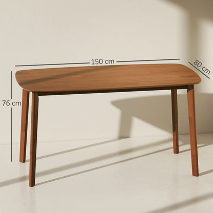 Dofi Fali Solid Wood Light Brown Rectangular Dining Table