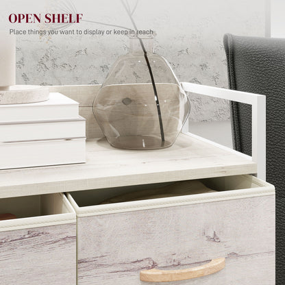 Palike Grey and White Wood Effect 4 Drawer Storage Chest