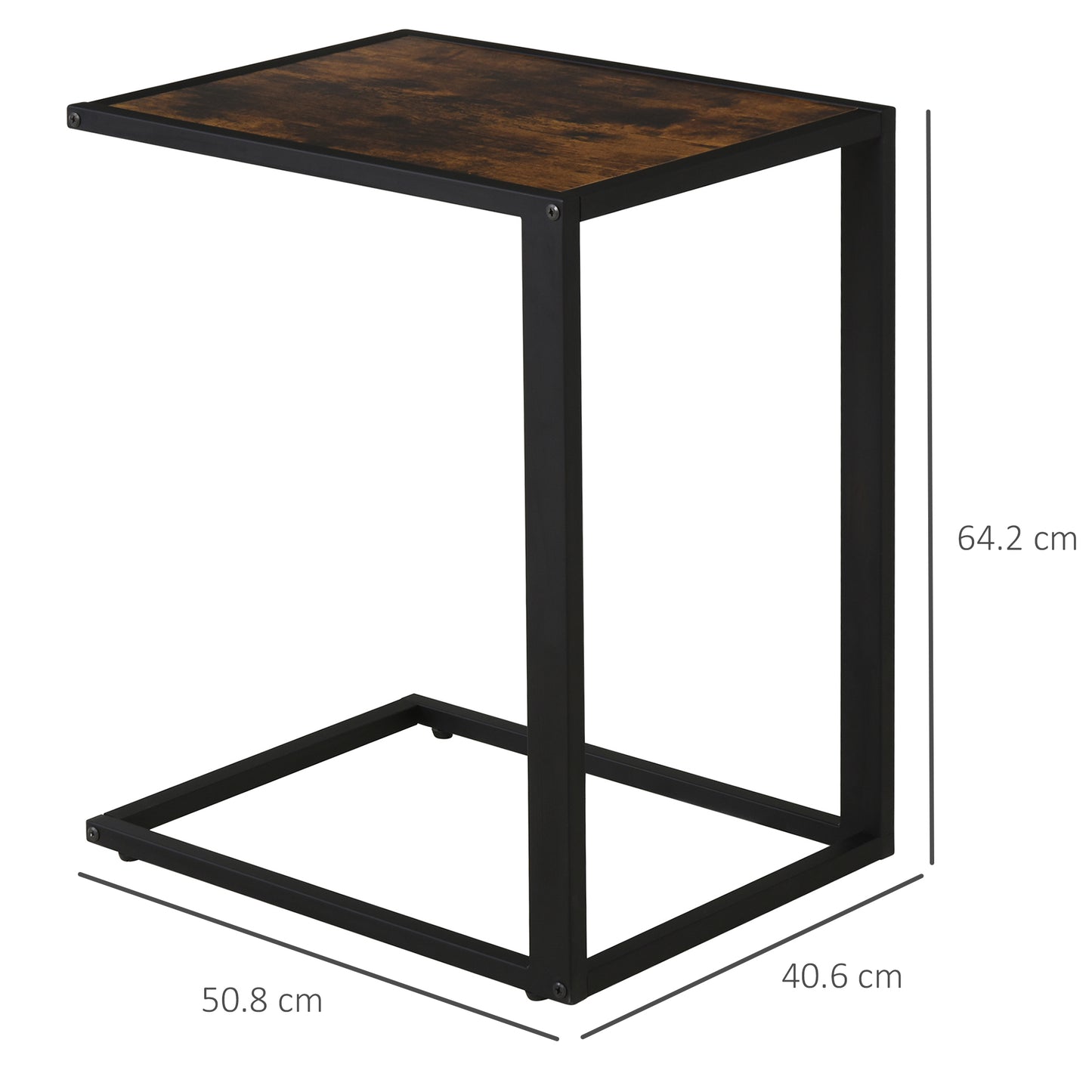 Yomifi Metal Brown And Black Sofa Side Table With Steel Frame