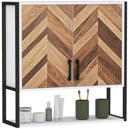 Ranira Wall Mounted Bathroom Medicine Cabinet With Adjustable Shelves Walnut Finish