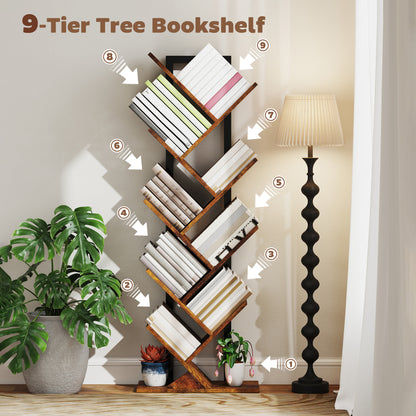 Varani Wood Wood Effect 8 Section Tree Style Bookcase