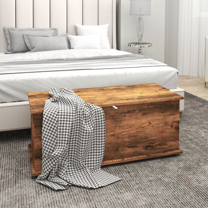 Nomo Malu Rustic Brown Storage Trunk With Flip Top Lid Safety Hinges
