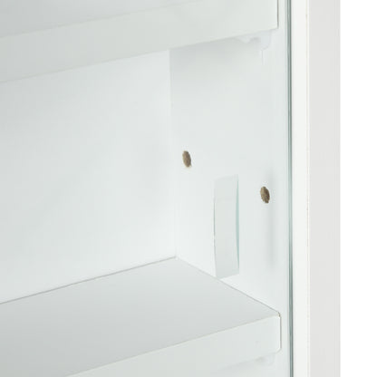 Ronimo Wood And Glass White Wall Mounted Display Cabinet With Adjustable Shelves