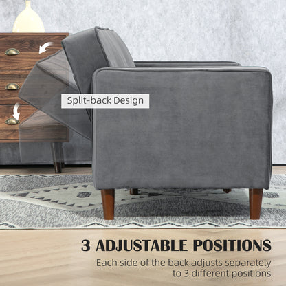 Toelfa Dove Grey Velvet 3 Seater Convertible Sofa Bed