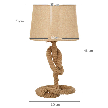 Virepa Metal And Fabric Beige Nautical Style Table Lamp With Fabric Shade And Power Switch 48 cm