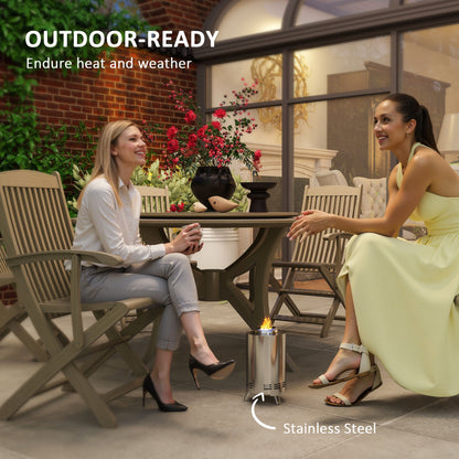 Balatti Small Stainless Steel Silver Tabletop Smokeless Fire Pit