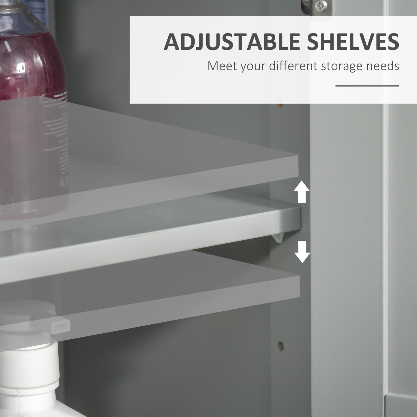 Rosotto Modern Freestanding Bathroom Floor Storage Cabinet In Grey
