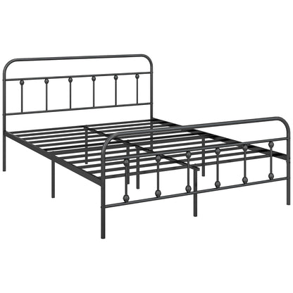 Noelma 4FT6 Minimalist Black Metal Double Metal Bed Frame