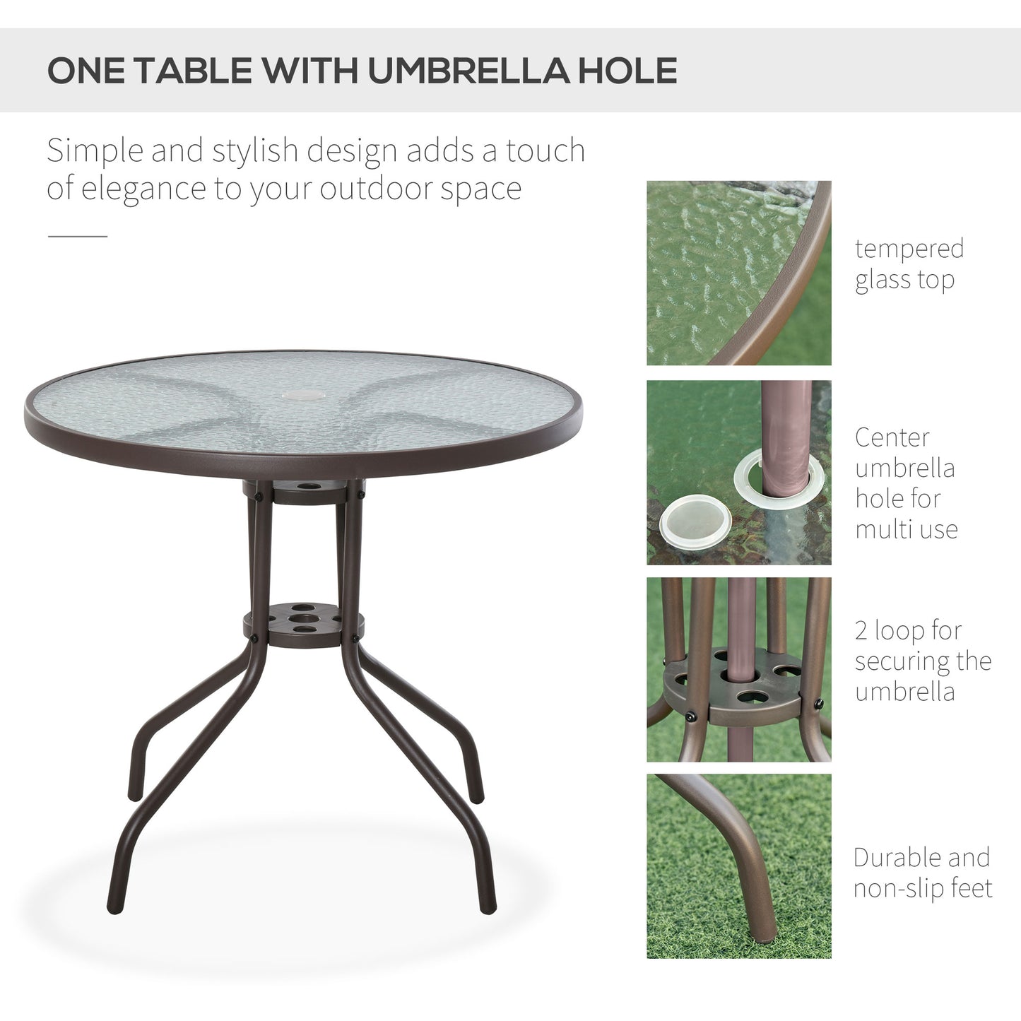 Jattare 4 Seater Metal and Mesh Cream Garden Dining Set With Parasol Folding Chairs And Glass Table