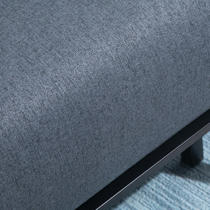 Raha Linen Dark Grey 3 In One Convertible Chair Bed With Adjustable Backrest And Pillow