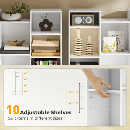 Elpa Wooden White Twenty One Compartment Storage Bookcase