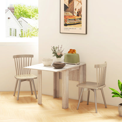 Sozilu Wooden Wood Effect Drop Leaf Dining Table Seating 4