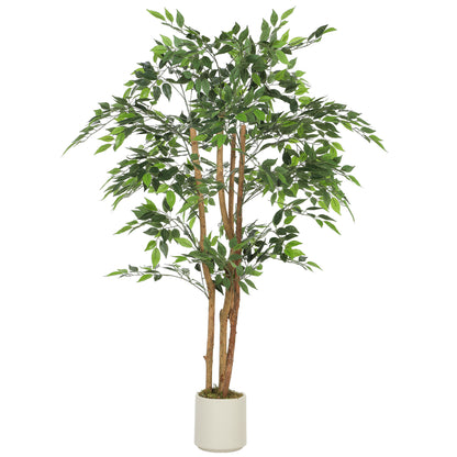 Faluta Artificial Ficus Style Tree With Solid Trunk Detail In Pot H8 150cm Green