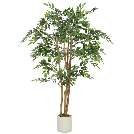 Faluta Artificial Ficus Style Tree With Solid Trunk Detail In Pot H8 150cm Green