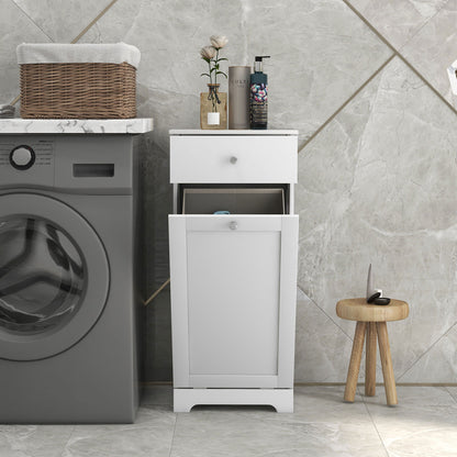 Fala White Single HamFauxr Laundry Storage Cabinet