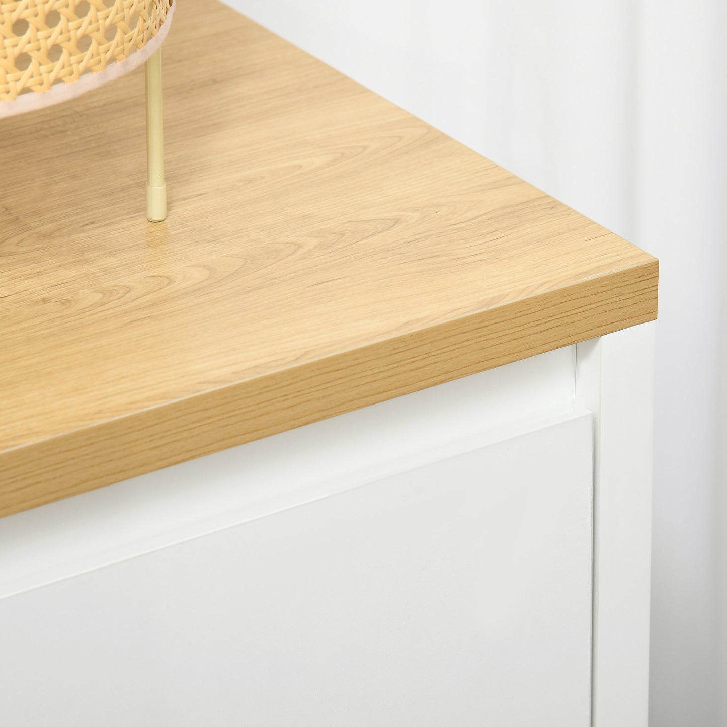 Nofi Fael White and Natural Sideboard With Double Doors