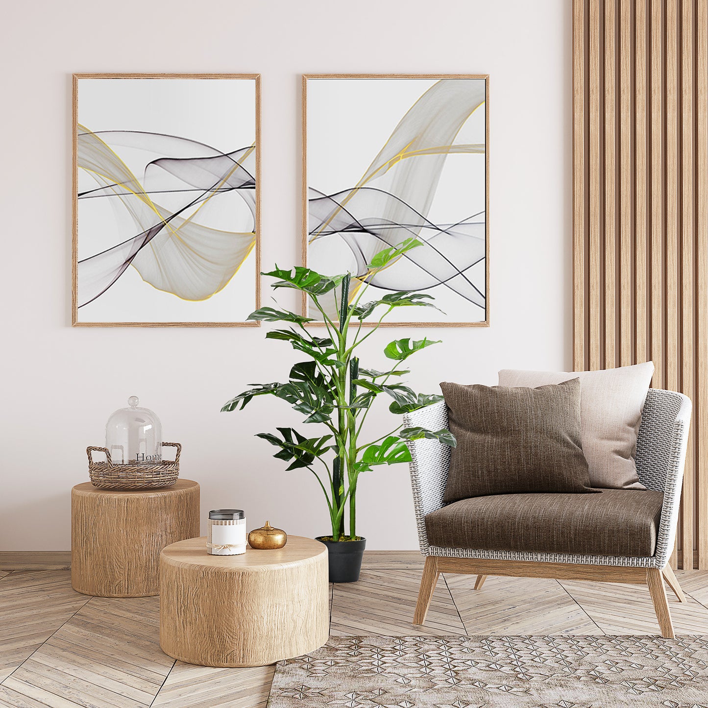 Doka Large Artificial Monstera Style Tree With 21 Leaves In Decorative Pot