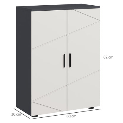 Lususa Sasu Compact Grey Bathroom Storage Cabinet With 2 Doors Adjustable Shelves And Soft Close Design