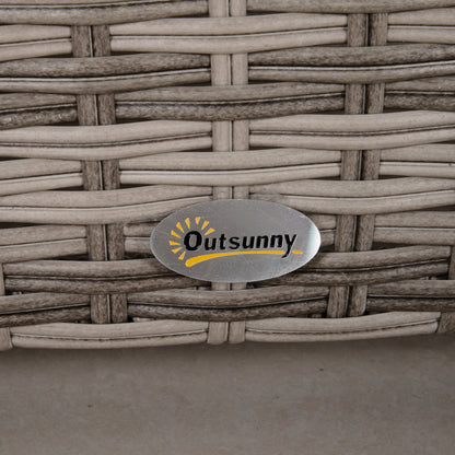 Relu Mixed Grey Rattan 6 Seater Outdoor Garden Sofa Set With Chairs Footstools and Tables