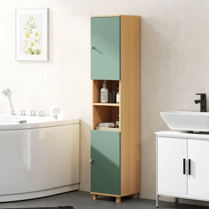 Vemale Bathroom Storage Cabinet With Adjustable And OFauxn Shelving Green