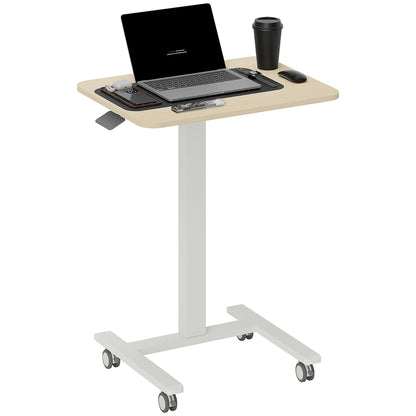 Coviro Small 65cm White And Wood Effect Desk Adjustable Height