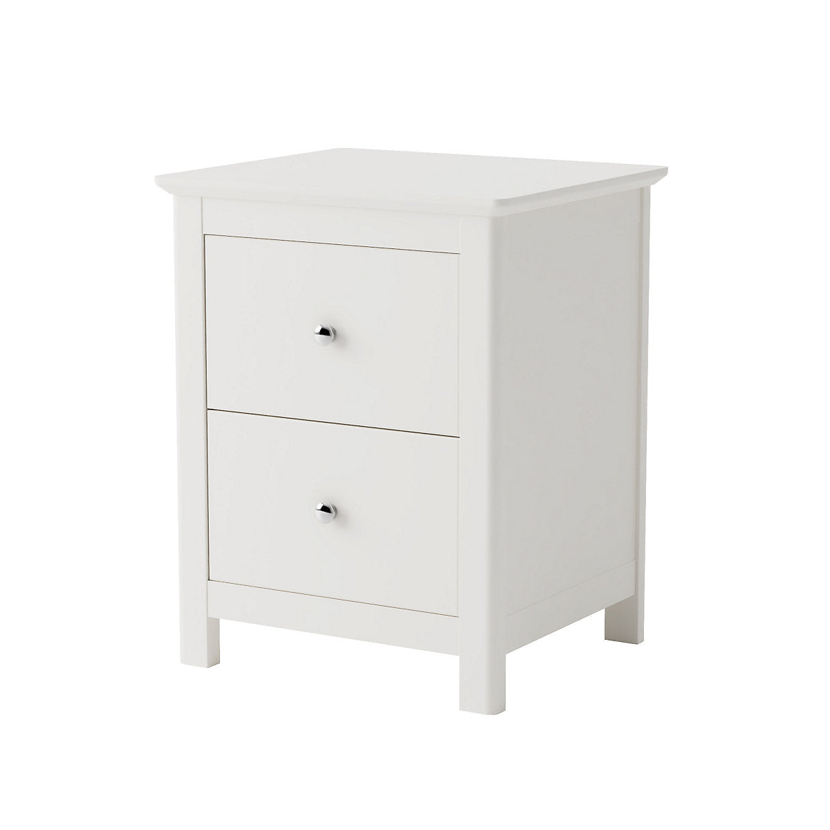 Mainz White Wood 2 Drawer Bedside Cabinet