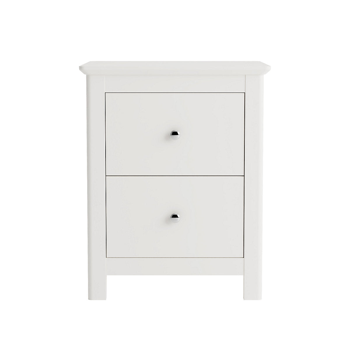 Mainz White Wood 2 Drawer Bedside Cabinet
