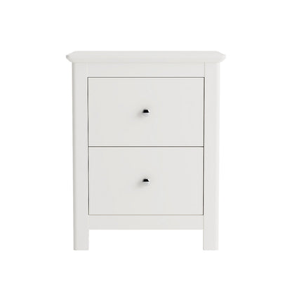 Mainz White Wood 2 Drawer Bedside Cabinet