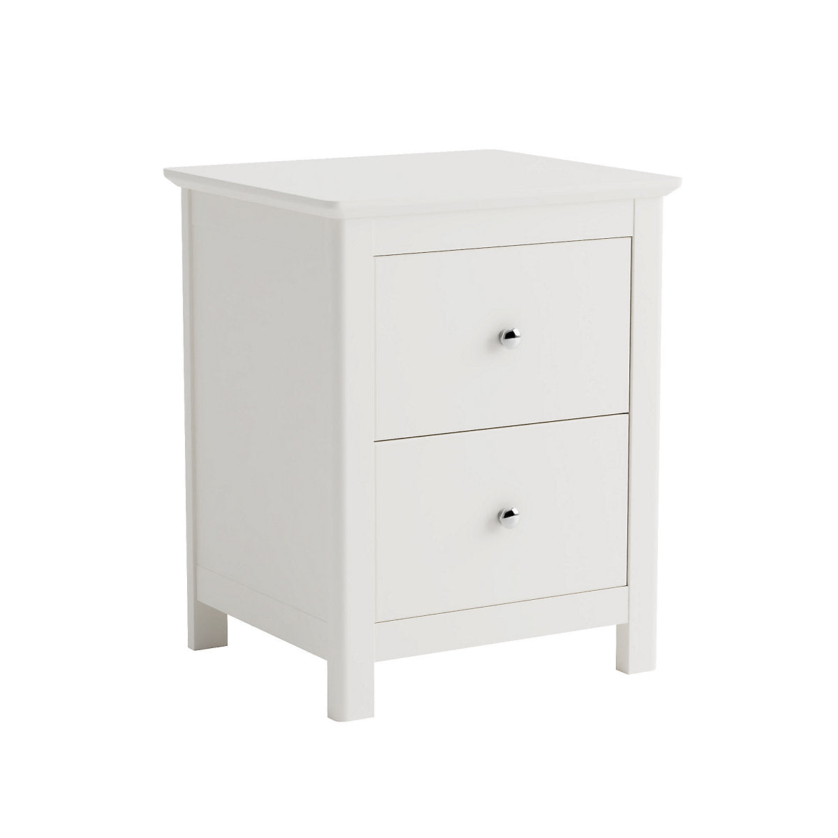 Mainz White Wood 2 Drawer Bedside Cabinet